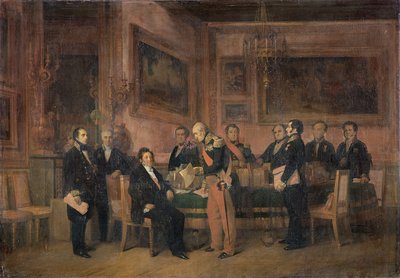 Ministerrat in den Tuilerien unterzeichnet das Gesetz der Regentschaft, 15. August 1842, 1844 von Claude Jacquand